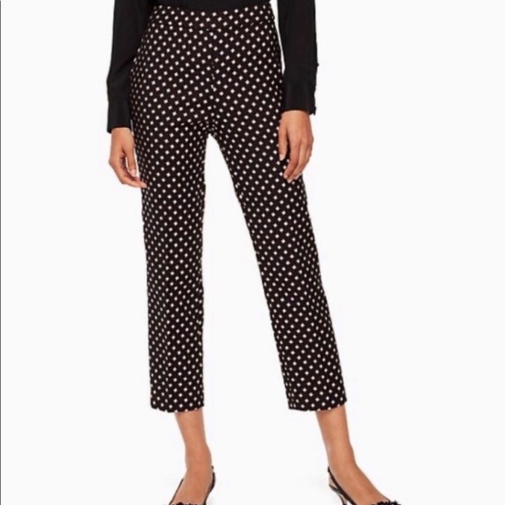 Kate Spade Broome Street Diamond Cigarette Cropped Pants Sz 4